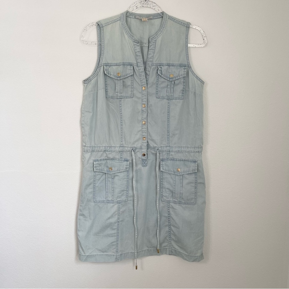 MICHAEL Michael Kors Blue Sleeveless Denim Dress. Size M